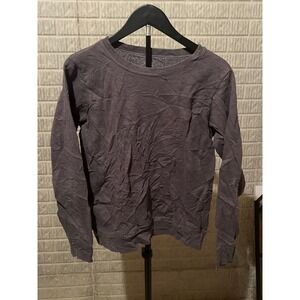 Hanes‎ Premium Long Sleeve Crew Neck Tee T Shirt Womens Gray Medium